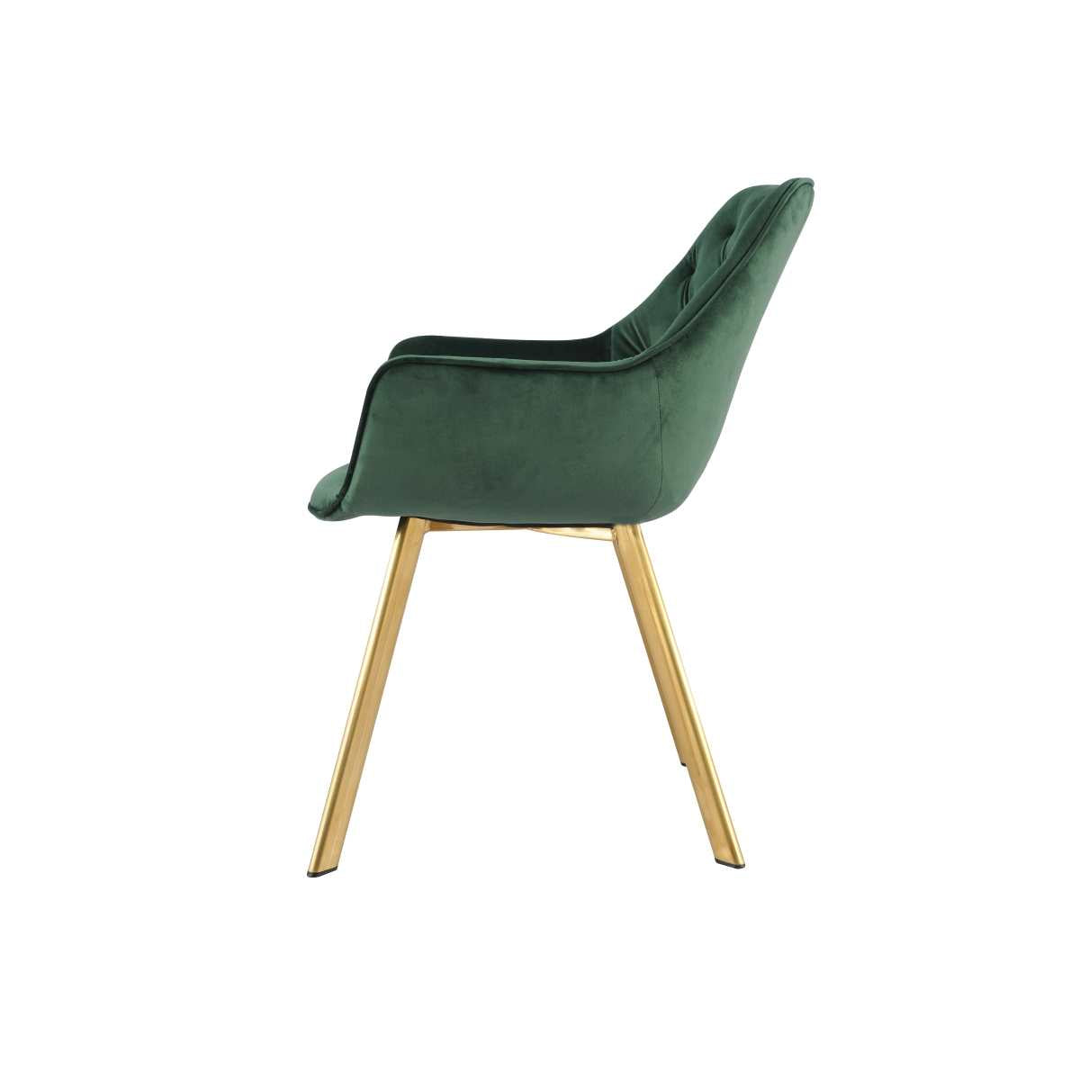 Ayami Chairs Set Of 2 Green With Gold Legs 1322