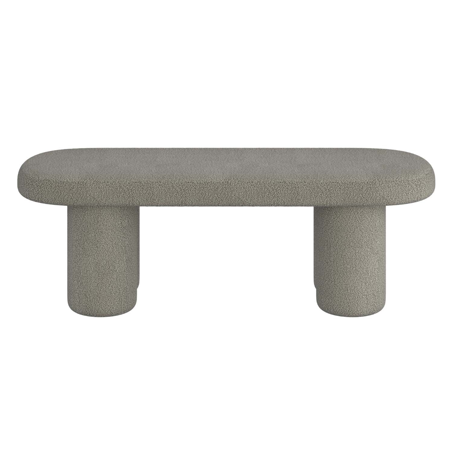 Azoro Warm Grey Boucle Fabric Bench 401-163WGY