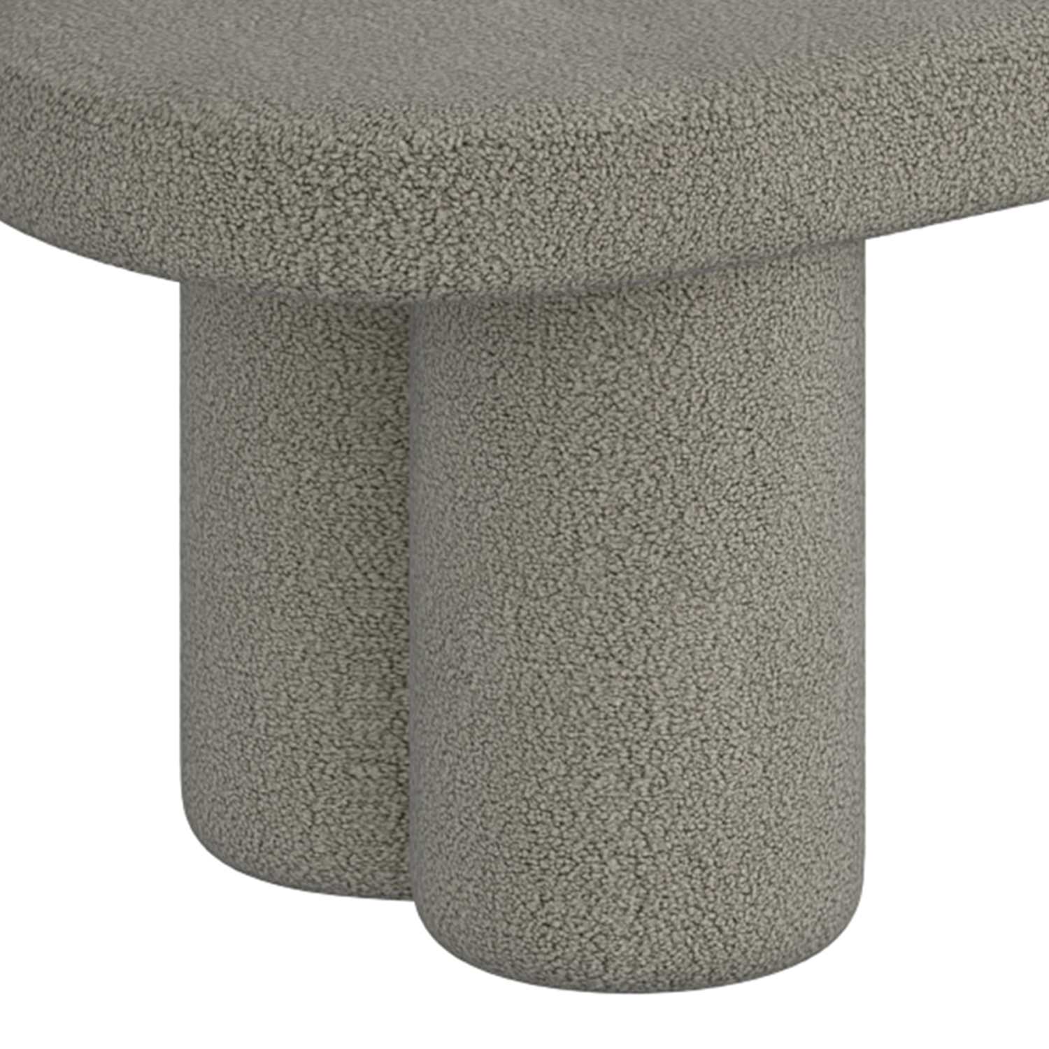 Azoro Warm Grey Boucle Fabric Bench 401-163WGY