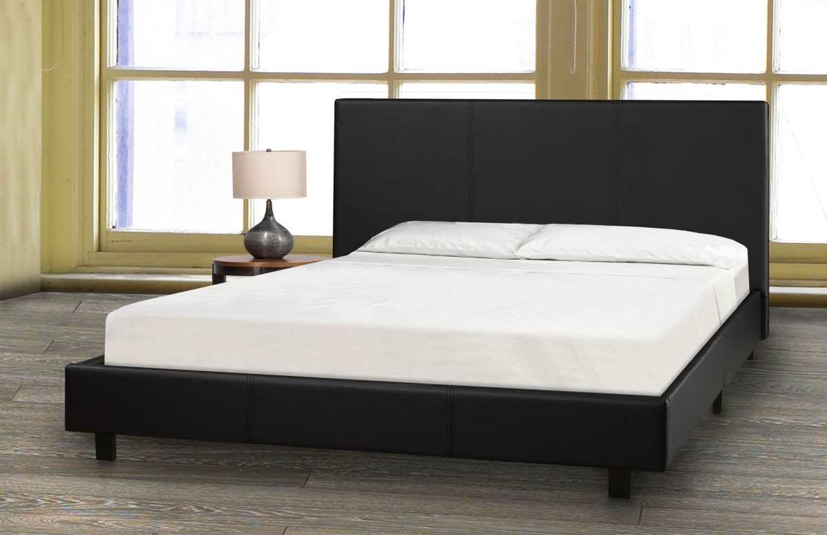 Contemporary Styling Platform Bed With Mattress Black 3033