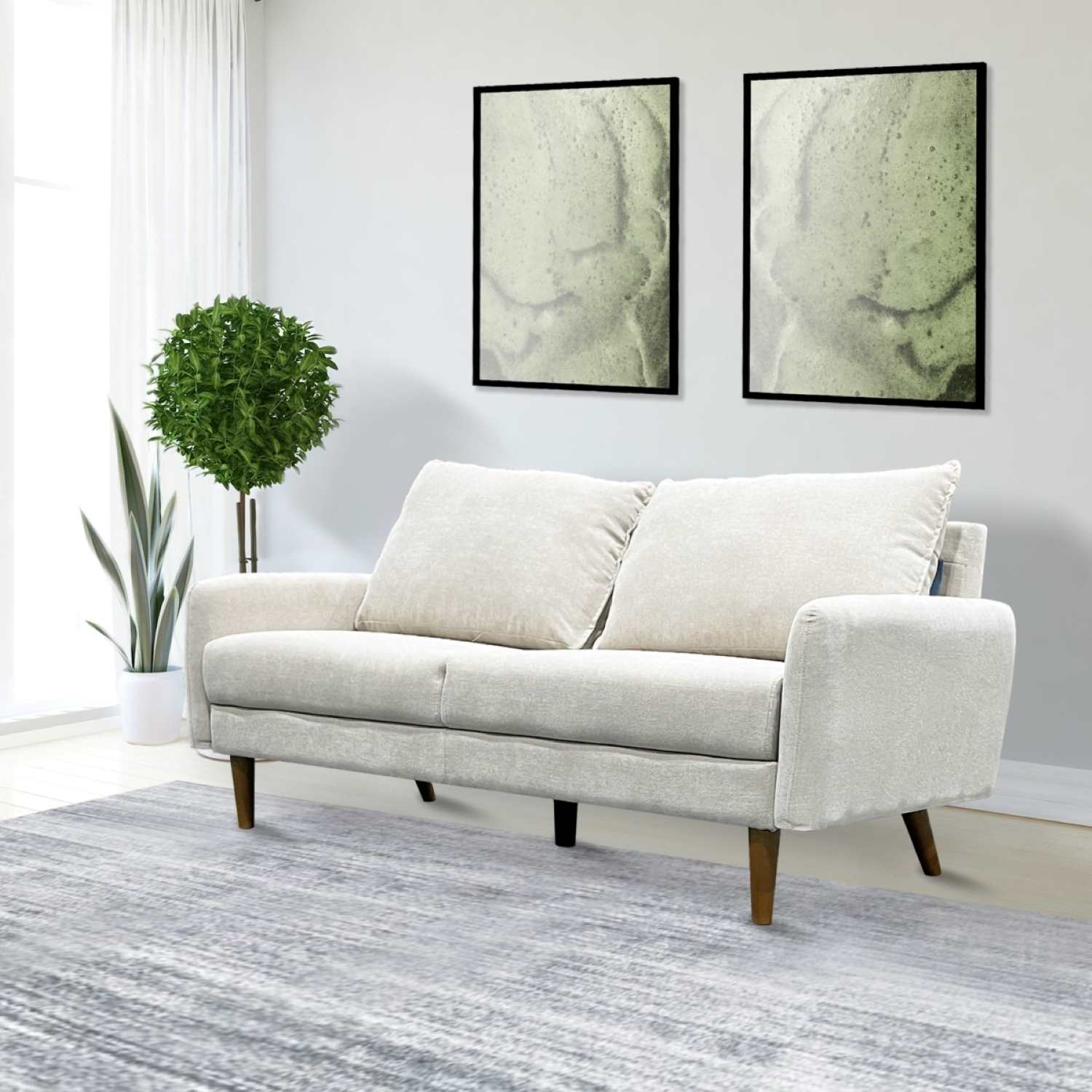 Beige fabric sofa