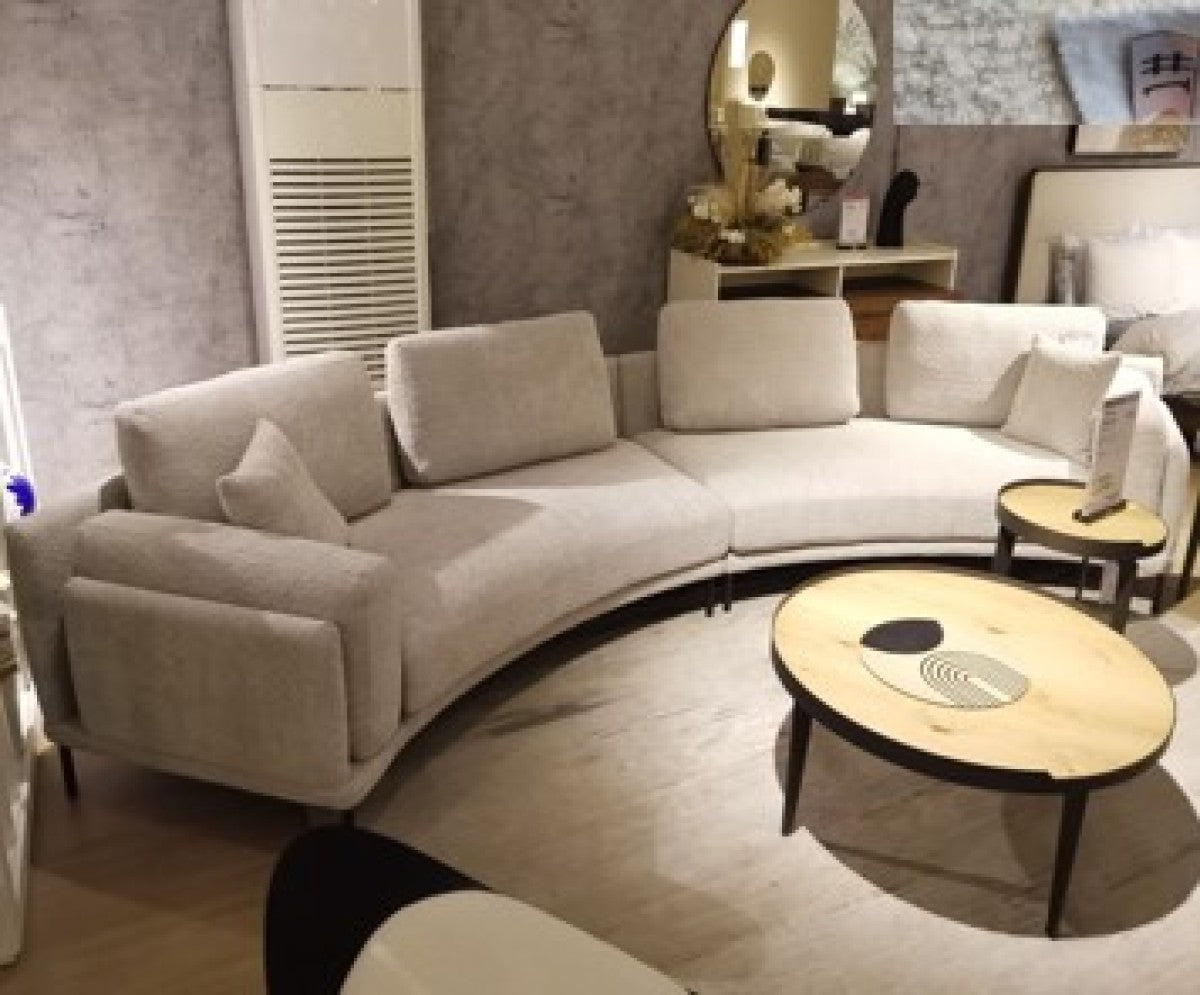 Beige Antonio Sofa With Plush Polyester Fabric KMAX568