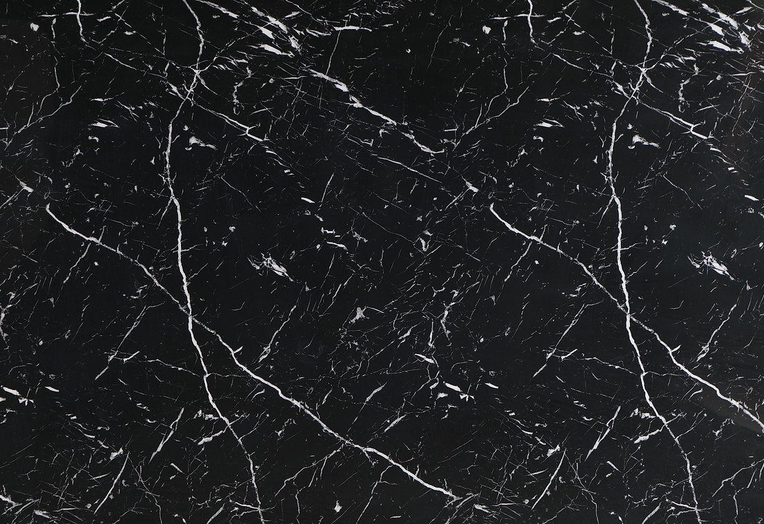 Black Faux Marble Dining Table Set With Black Velvet Chairs 1605