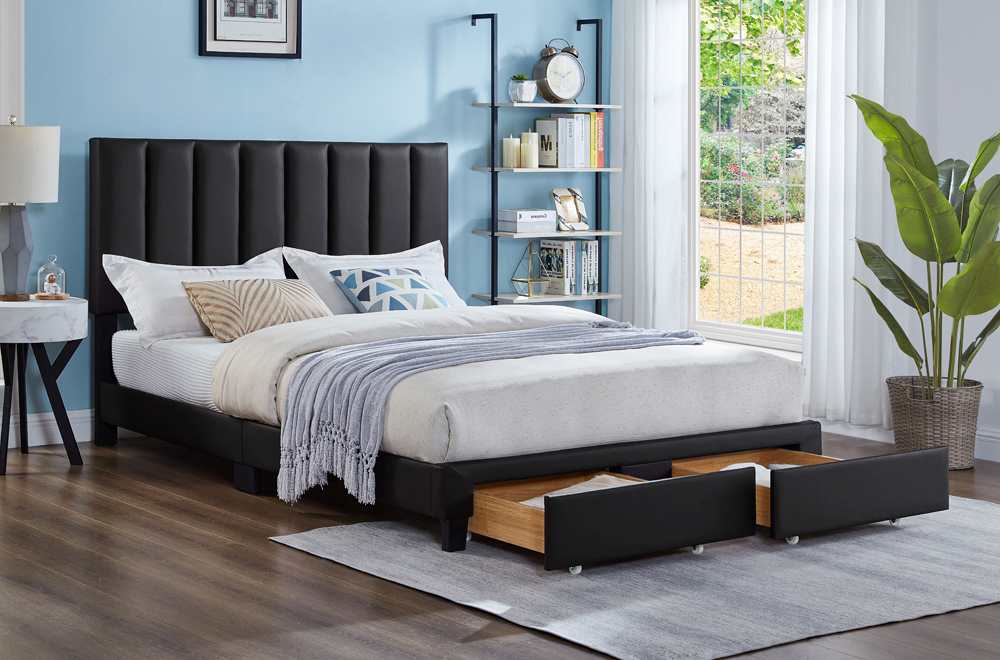Black Platform Storage Bed 2120