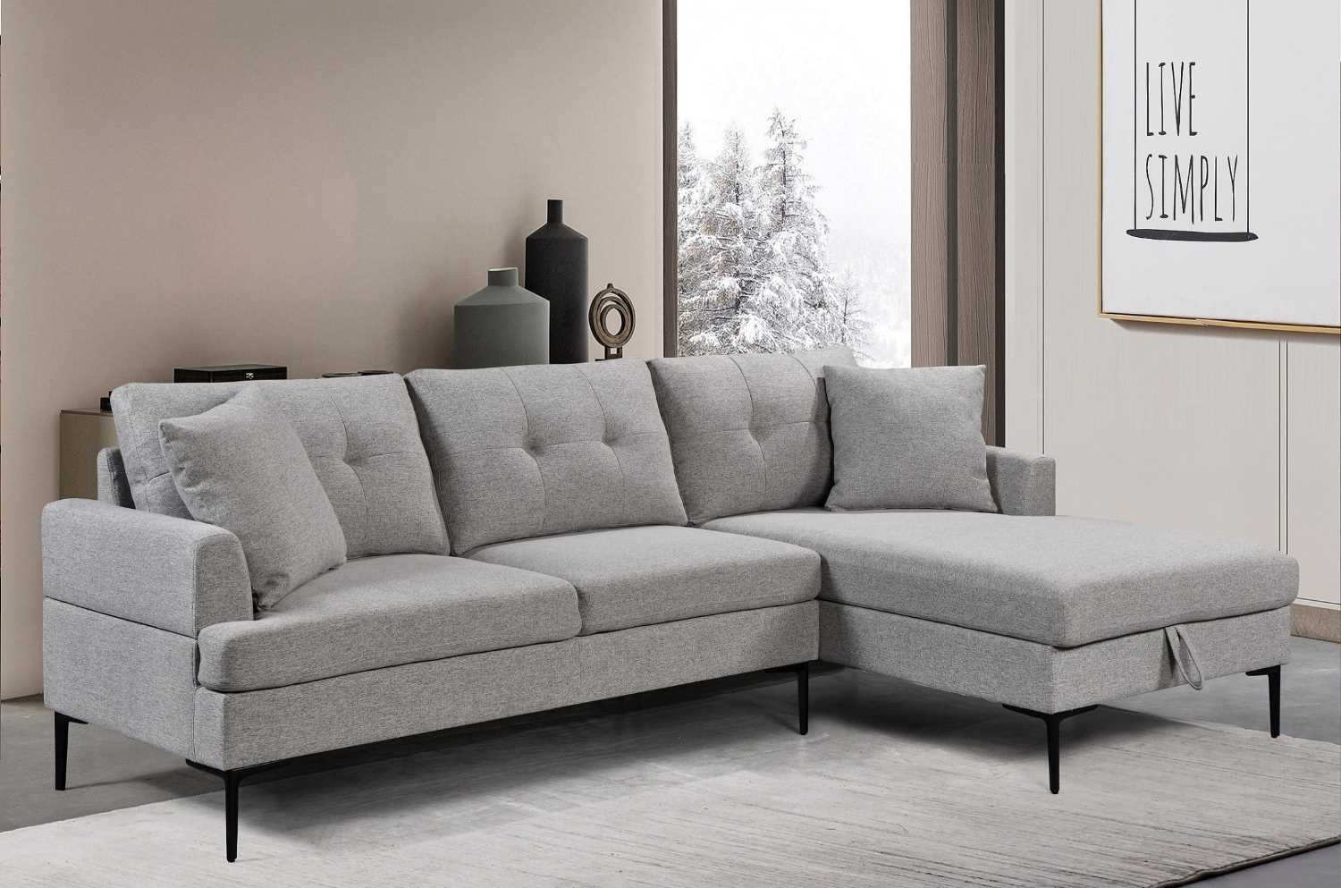Grey Storage Sectional Sofa 9060 / 9061