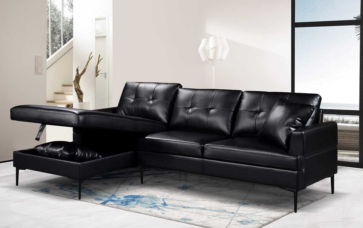Black Storage Sectional Sofa 9068 / 9069