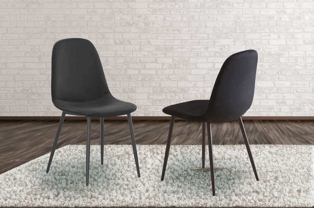 Black Velvet Dining Chair Set Of 4 T 215