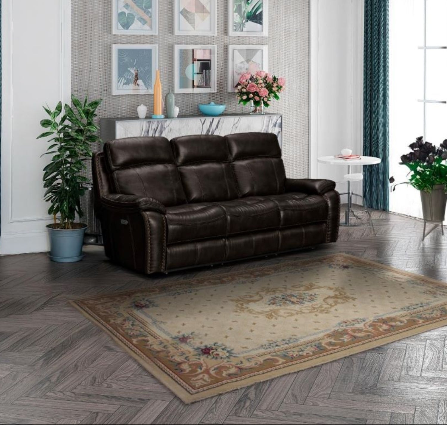 Boomer Leather-Gel Power Recliner Sofa Set with Built-in USB Ports 2975