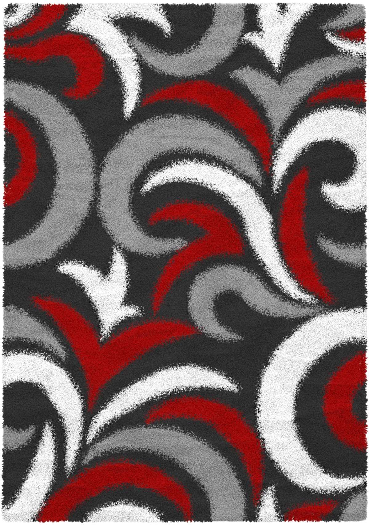 Boston Rugs Collection Anthracite - Red P842A