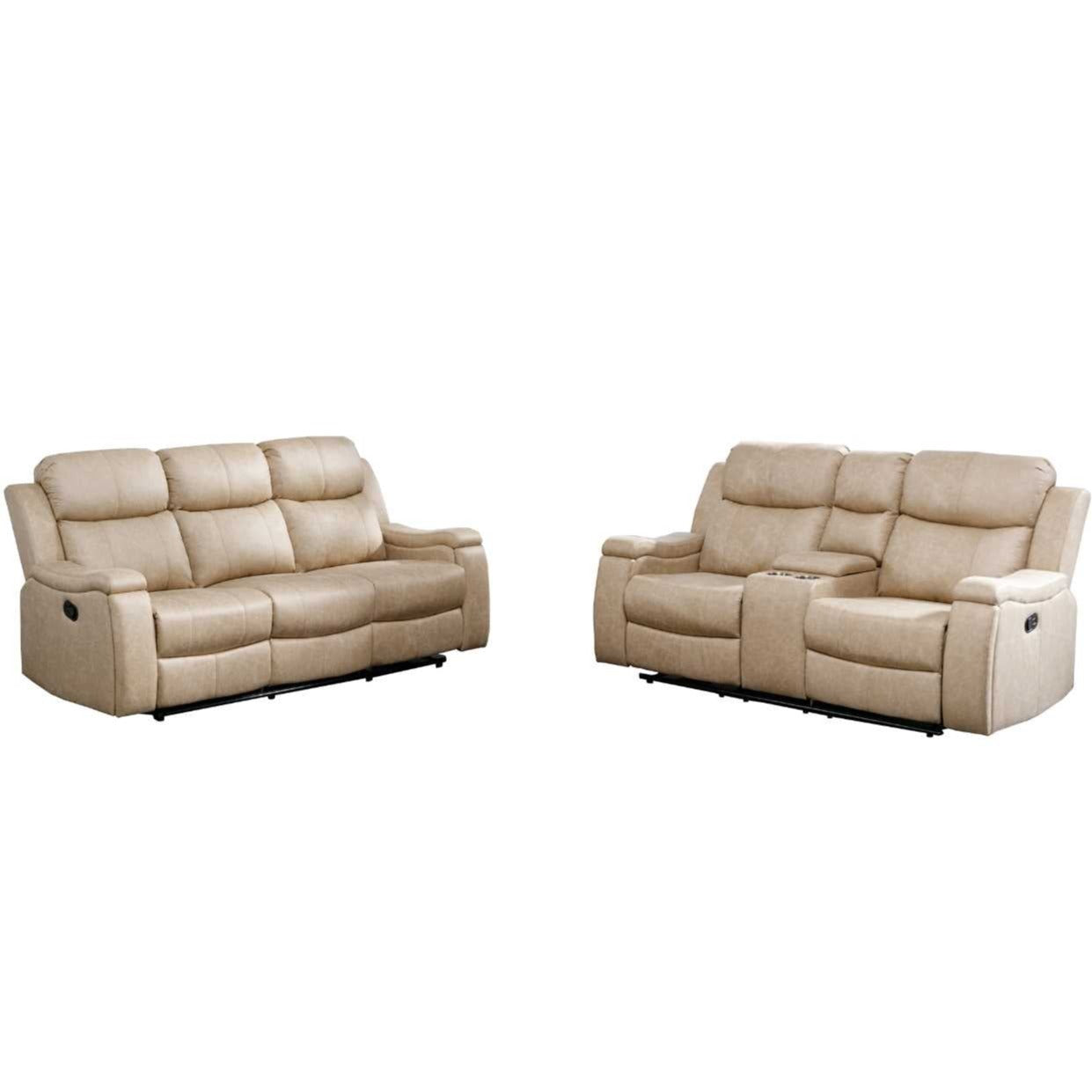 Bradford Reclining Collection Polished Microfiber Neutral Buff Tone 99990