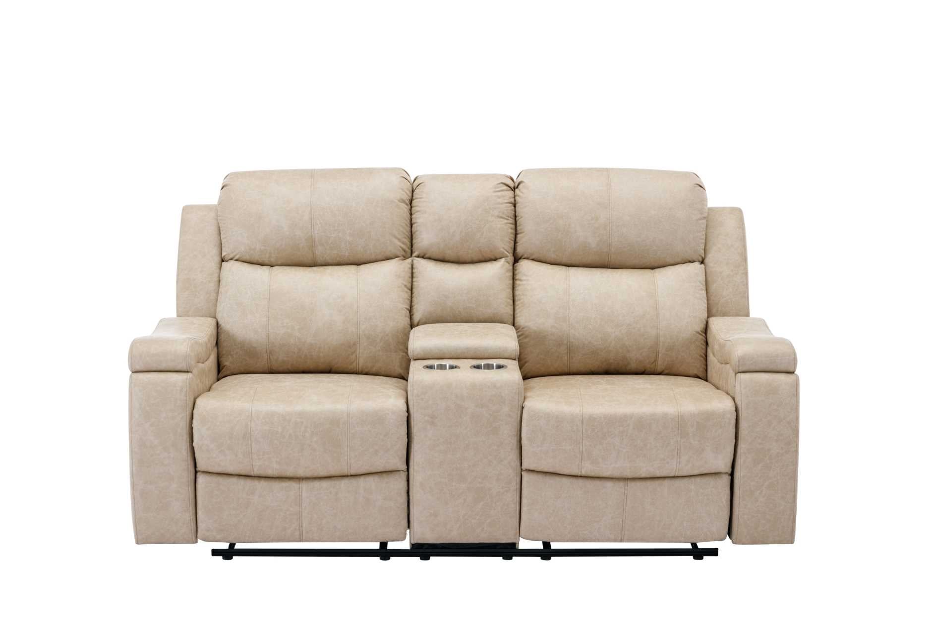 Bradford Reclining Collection Polished Microfiber Neutral Buff Tone 99990