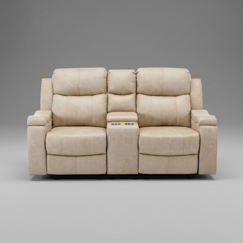 Bradford Reclining Loveseat Polished Microfiber Neutral Buff Tone 99990