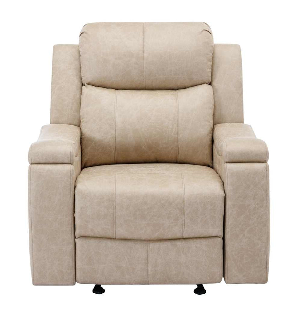 Bradford Rocker Recliner Chair Polished Microfiber Neutral Buff Tone 99990