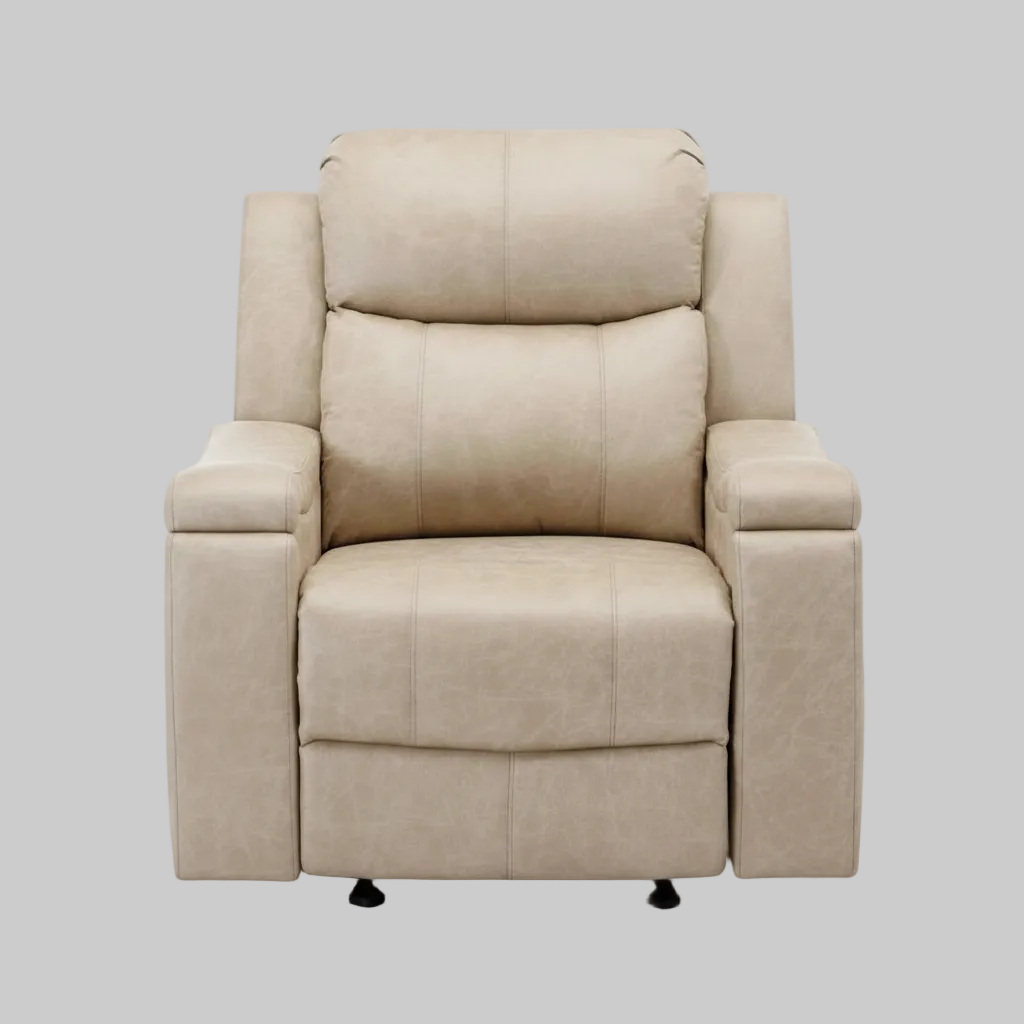 Bradford Rocker Recliner Chair Polished Microfiber Neutral Buff Tone 99990