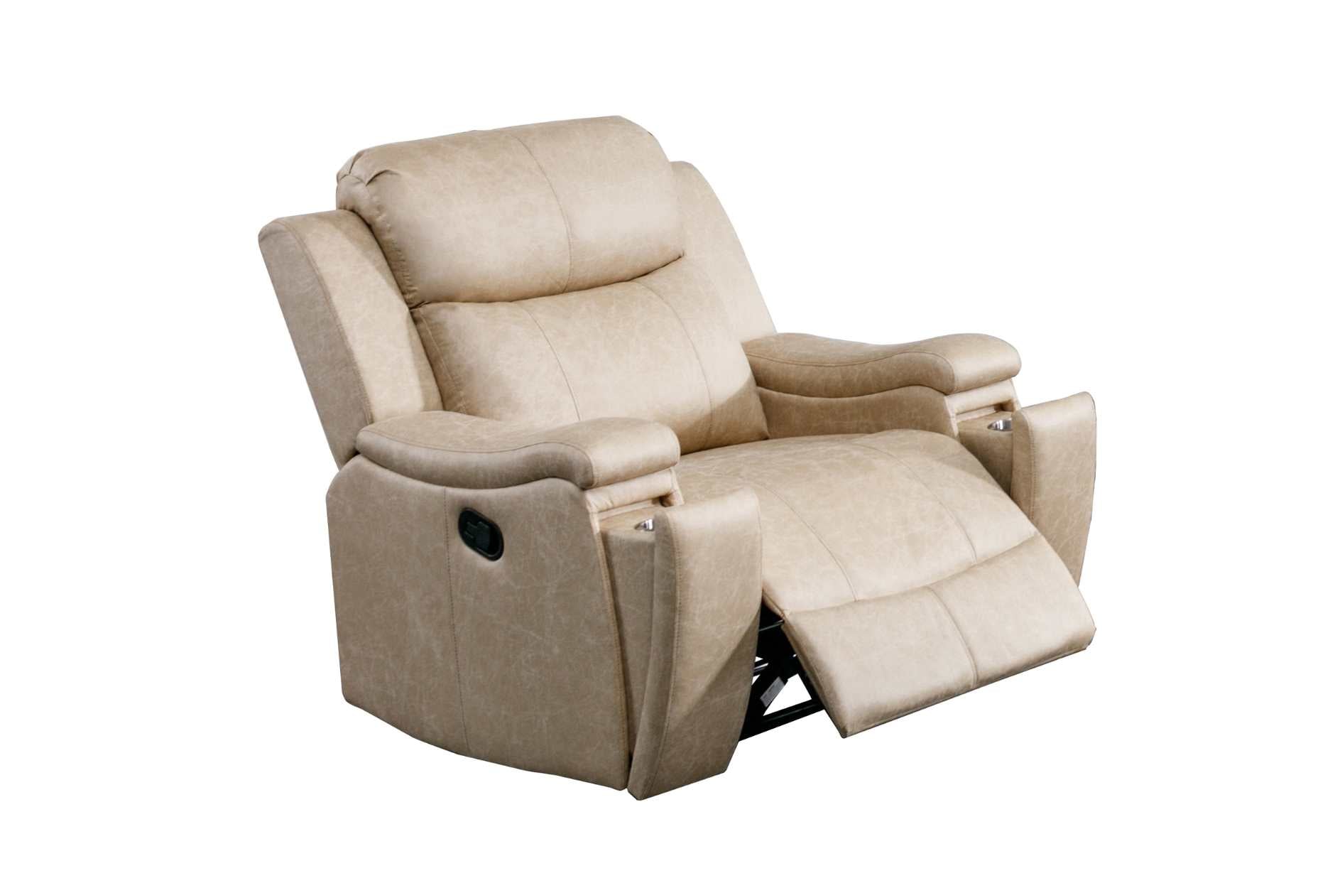Bradford Reclining Collection Polished Microfiber Neutral Buff Tone 99990