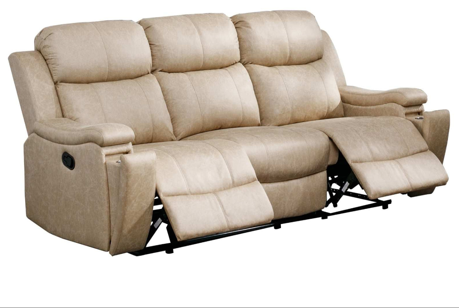 Bradford Reclining Sofa Polished Microfiber Neutral Buff Tone 99990