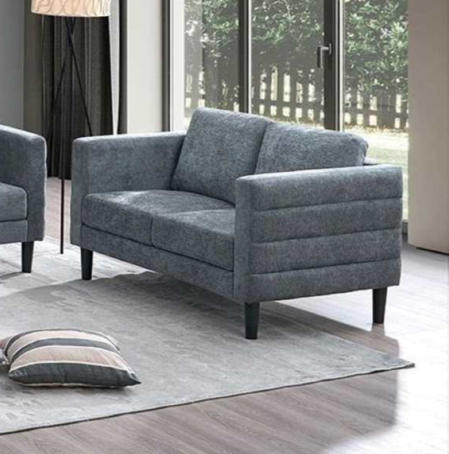 Brayden Charcoal Grey Fabric Sofa Set U521