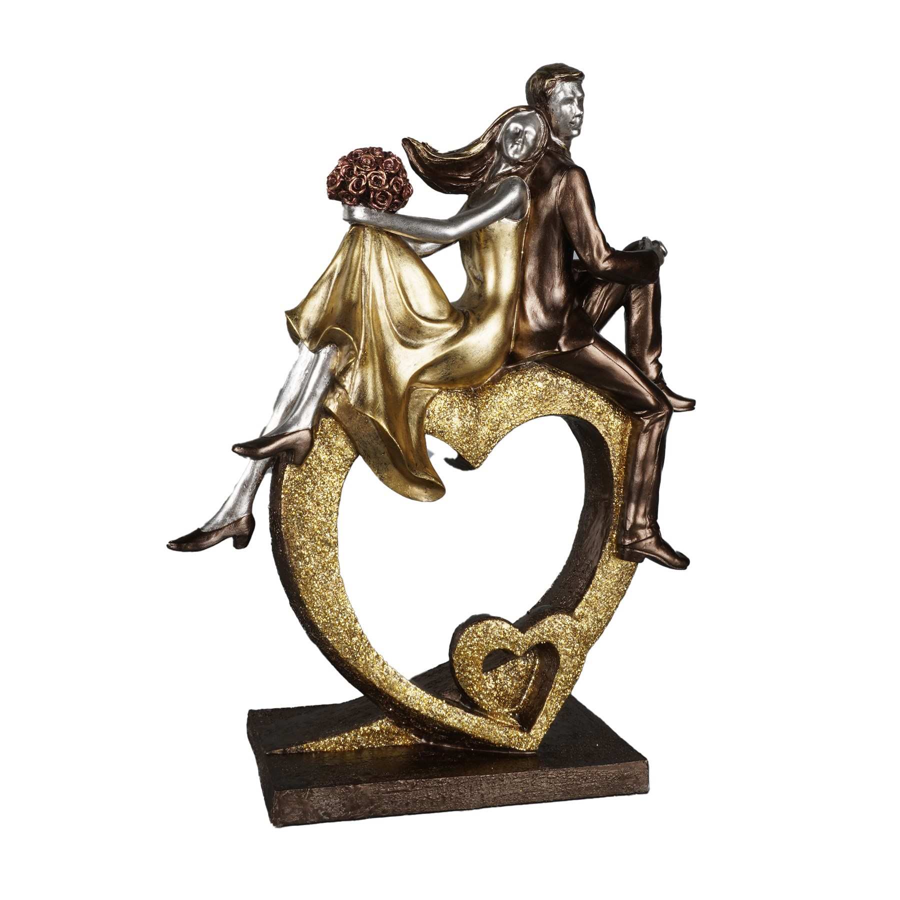 Bride & Groom Sitting On A Heart Bride