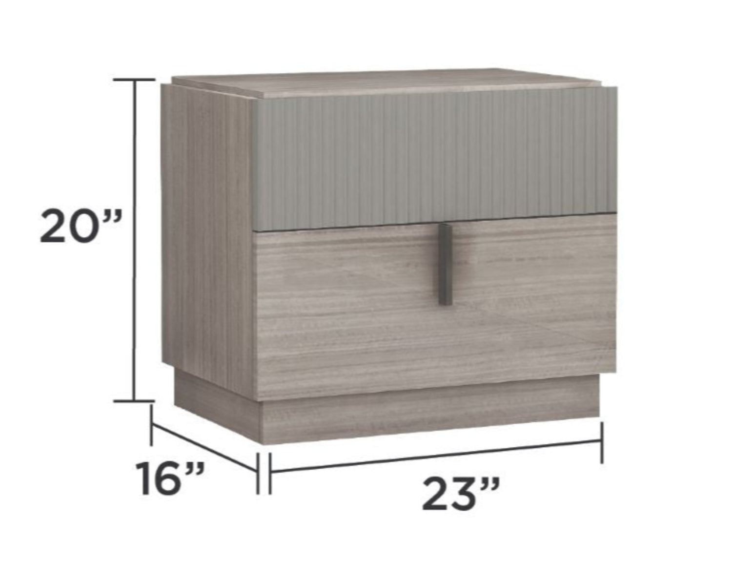 Bristal Wood-Tone Finish Bedroom Set with Panel LED Headboard 1781