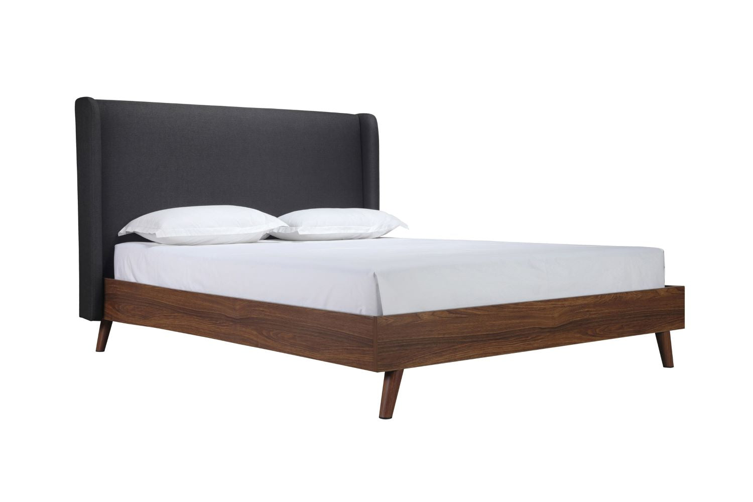 Brody Wooden Queen Bed with Fabric Headboard 5894