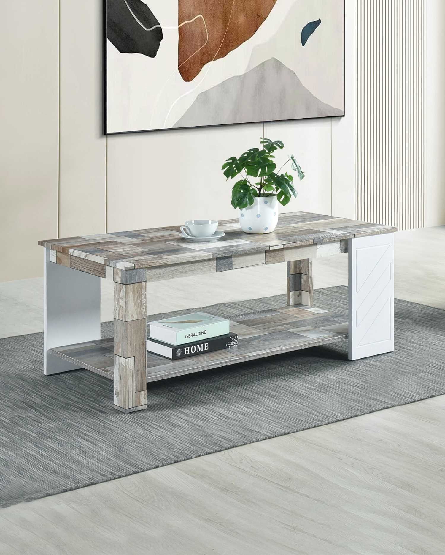 Brooke Rustic Grey Rectangular Coffee Table 6884
