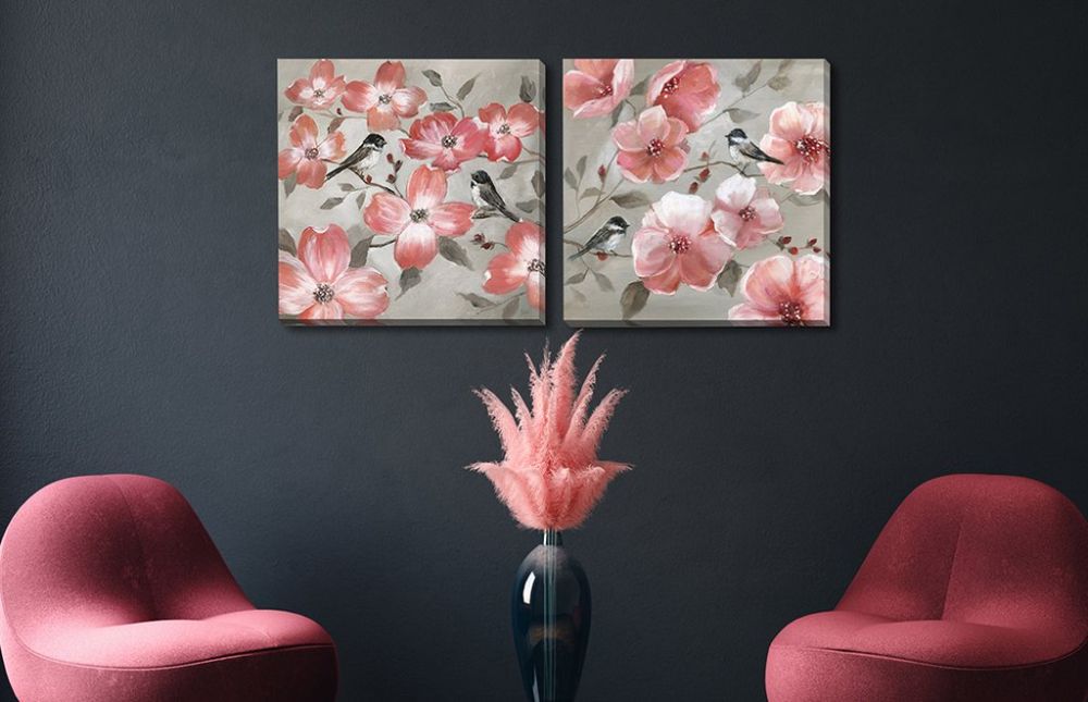 Chickadee Spring I Canvas Art 18" x 18"