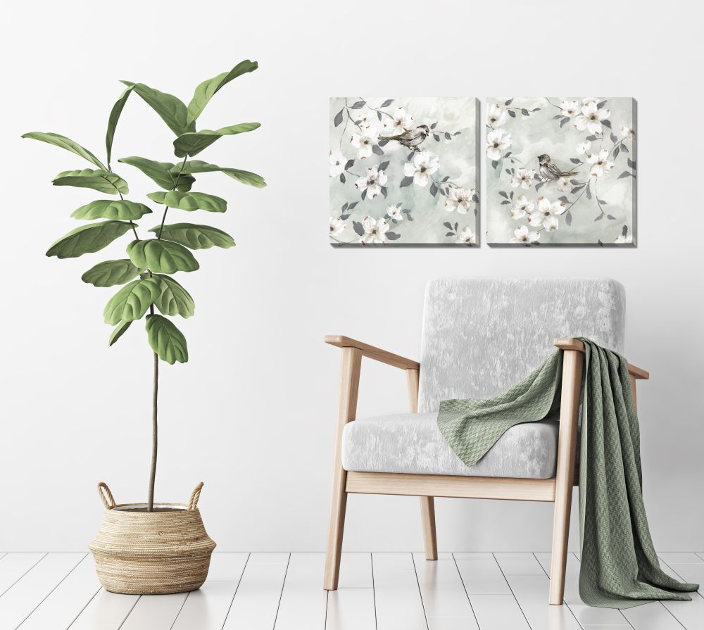 Spring Solo Serenade Set of 2 Canvas Art