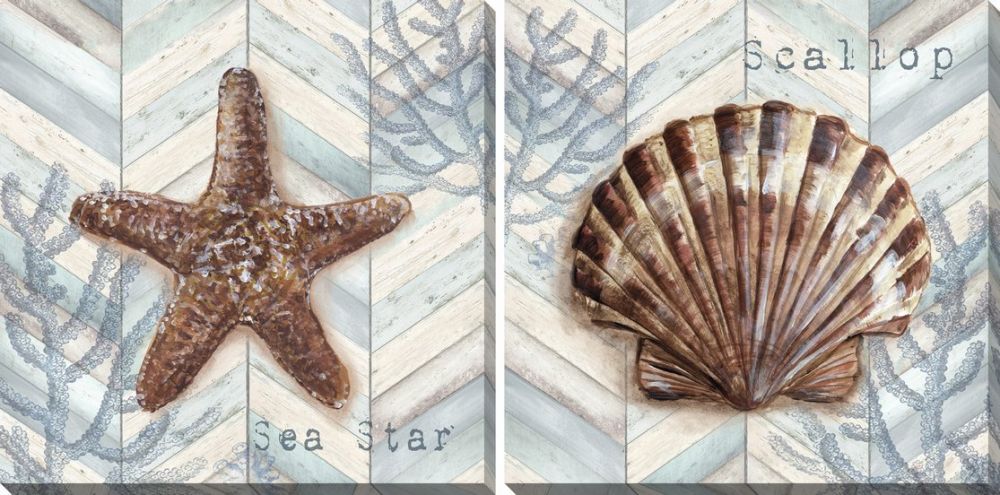 Chevron Shell Set of 2 canvas art