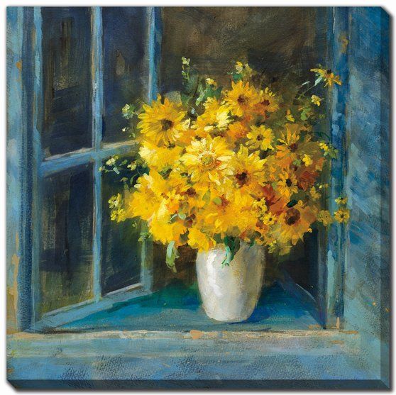 Sunny Windowsill Canvas Art 24" x 24"