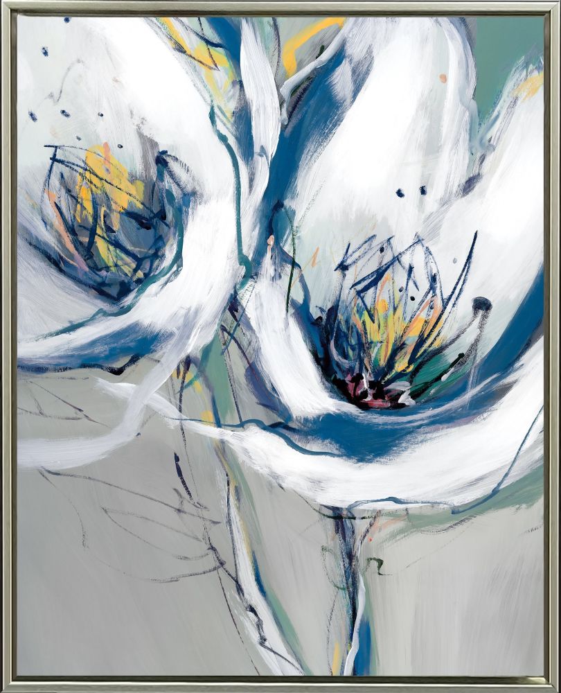 Seafoam Blooms 2 PC Floating Frame