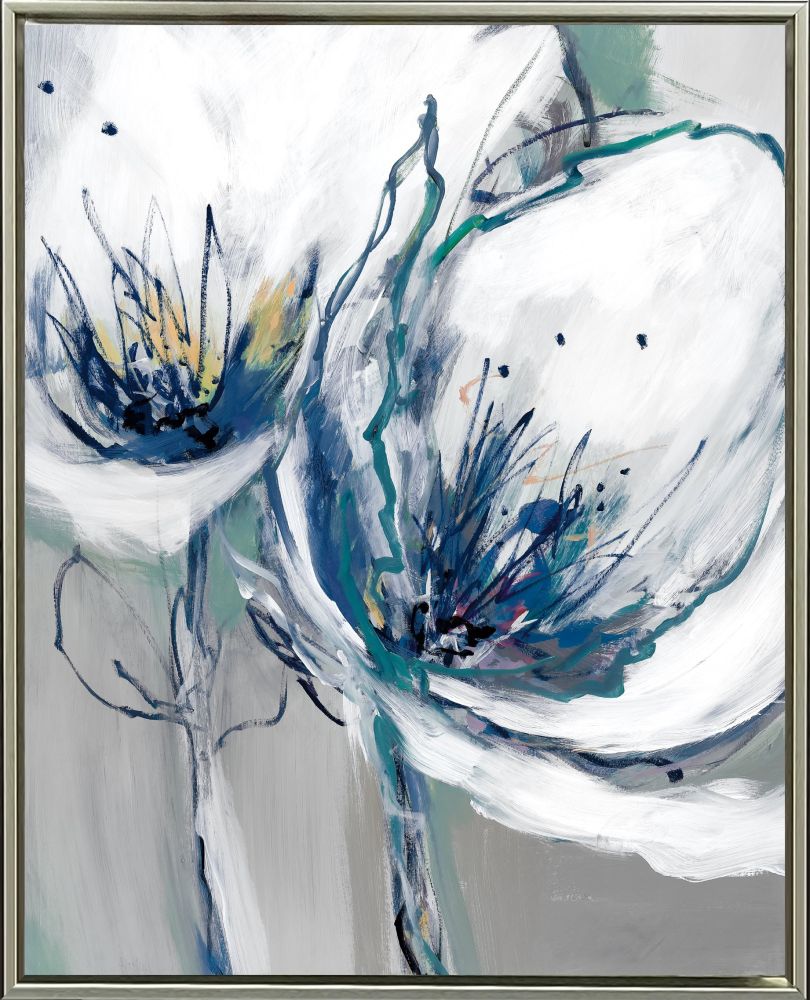 Seafoam Blooms 2 PC Floating Frame