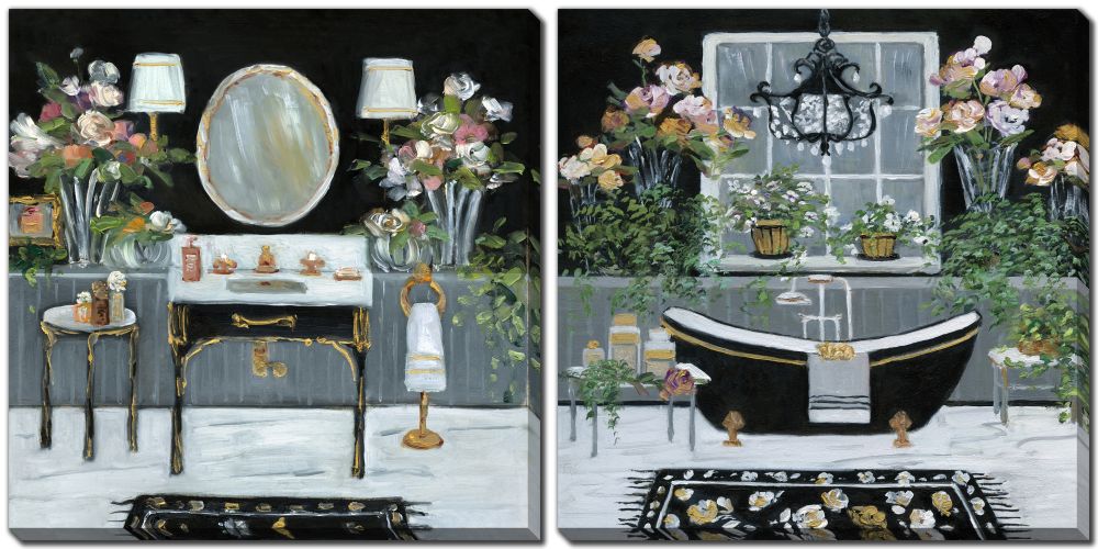 Femme Noir Bath Set of 2 Canvas Art