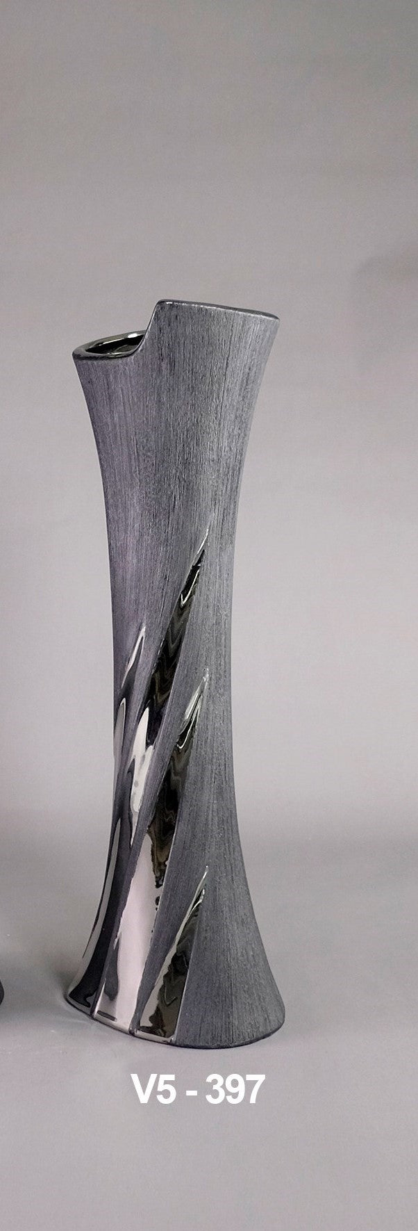 CERAMIC VASE GREYSILVER EL V5-397