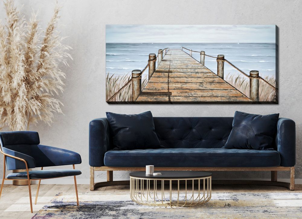Coastal Delight Oil Painting 32" x 71"