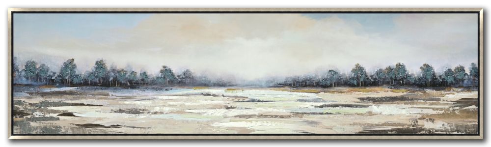 Row of Indigo Canvas Art 20" x 72"