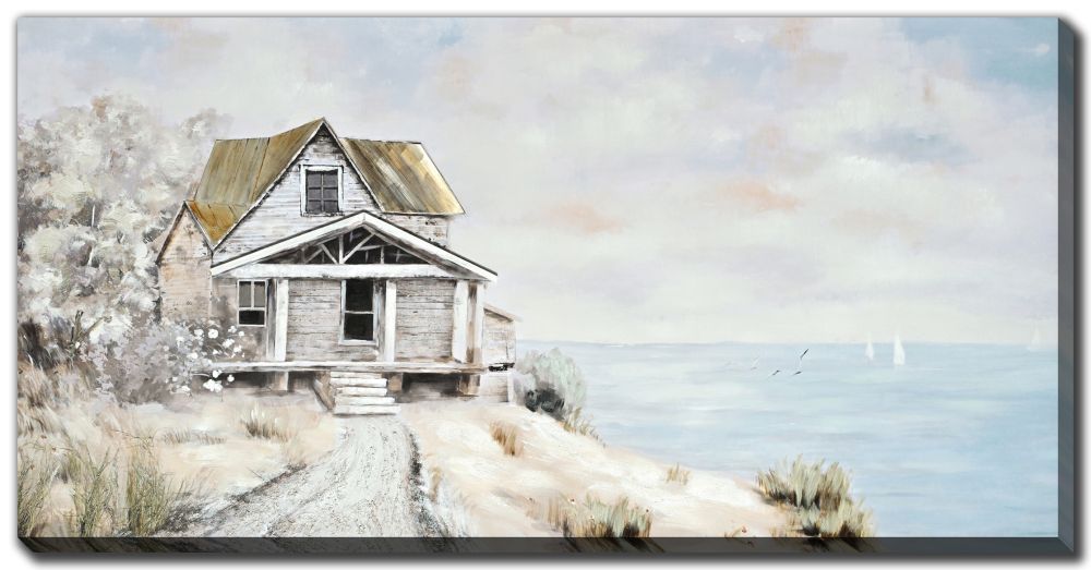 Seaside Hideaway Oil Painting 28" x 56"