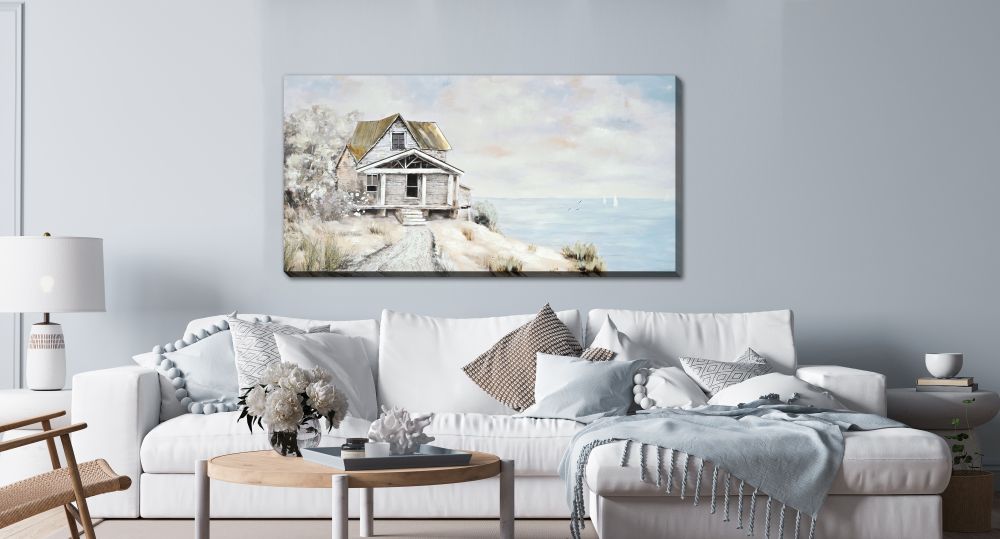 Seaside Hideaway Oil Painting 28" x 56"