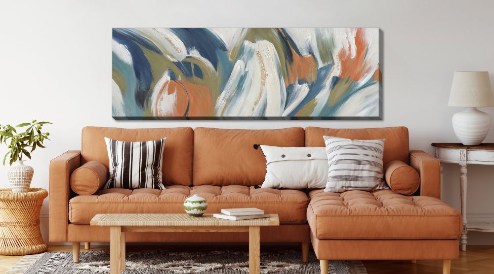 Orange Field Canvas Art 20" x 60"