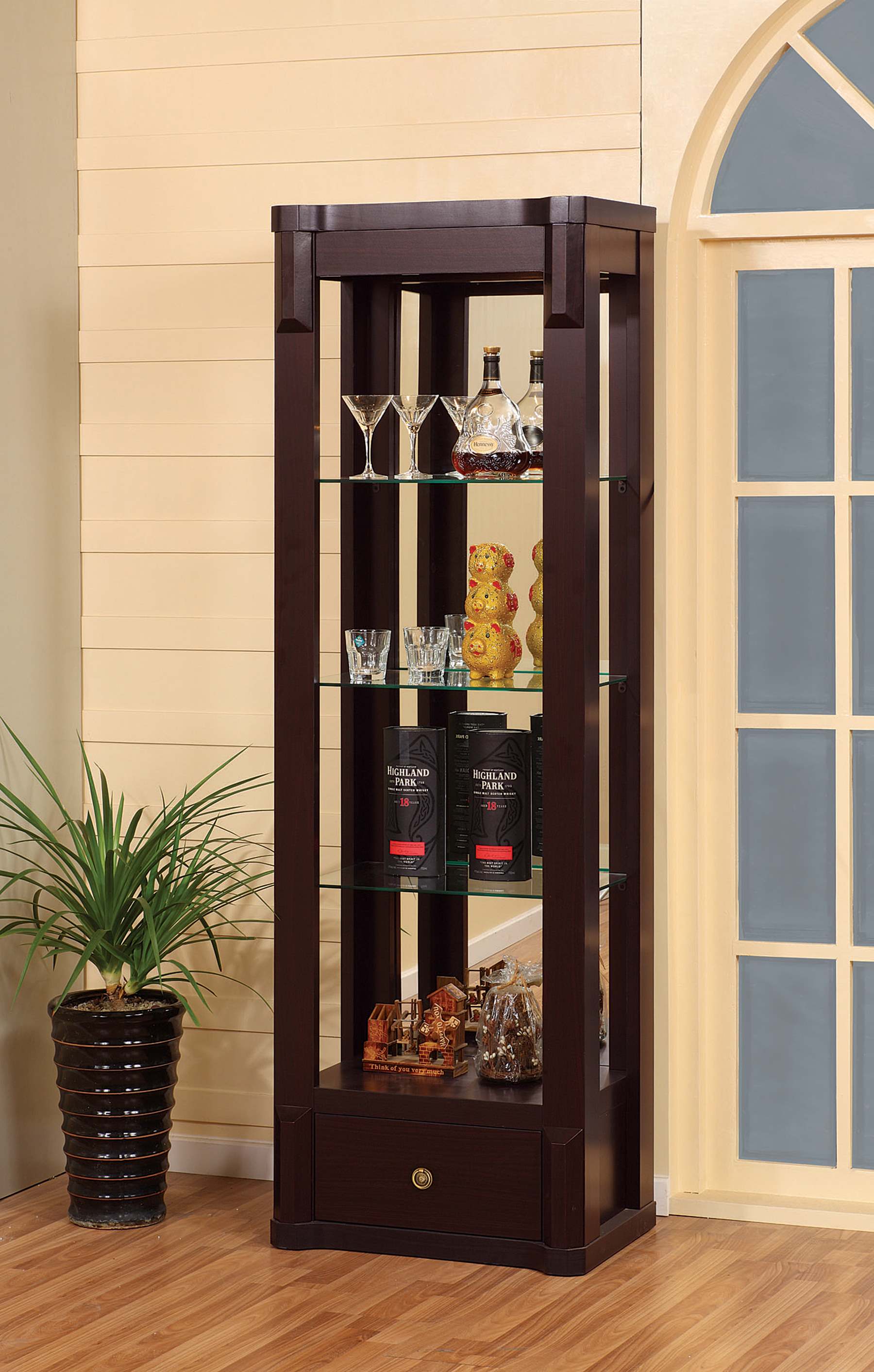 Multi-tier Dark Cherry Storage Shelves 18006