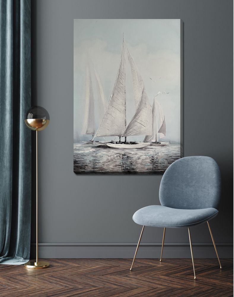 Turquoise Sails Canvas Art 28" x 40"