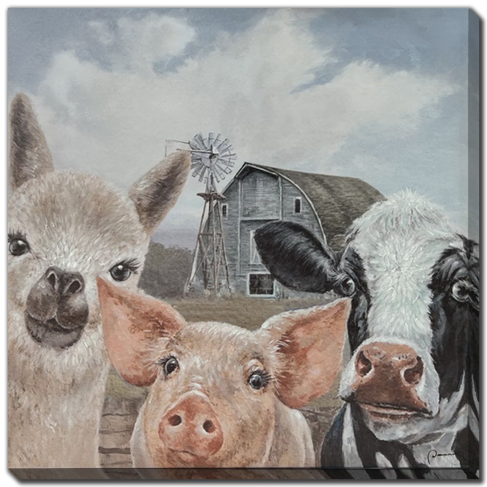Farm Buddies Canvas Art 30" x 30"