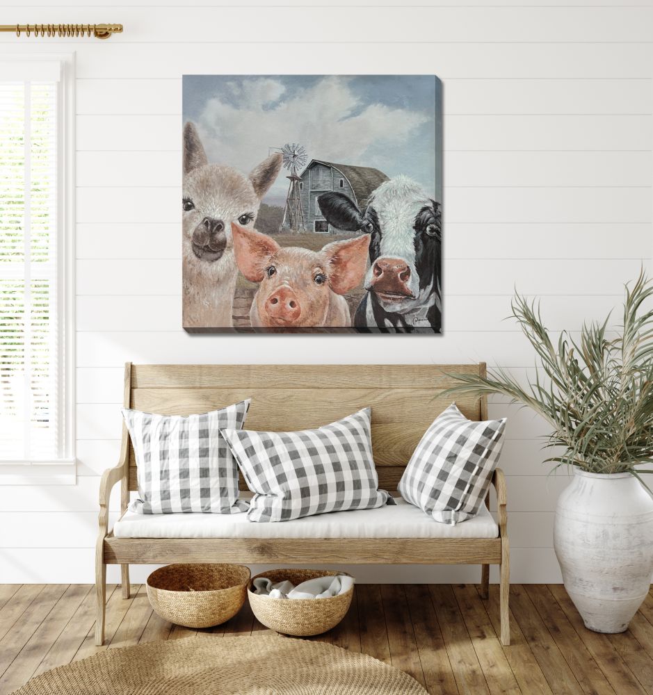 Farm Buddies Canvas Art 30" x 30"
