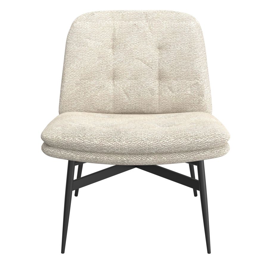 Caleb Accent Chair in Beige Fabric and Black 403-091 (OPEN BOX)