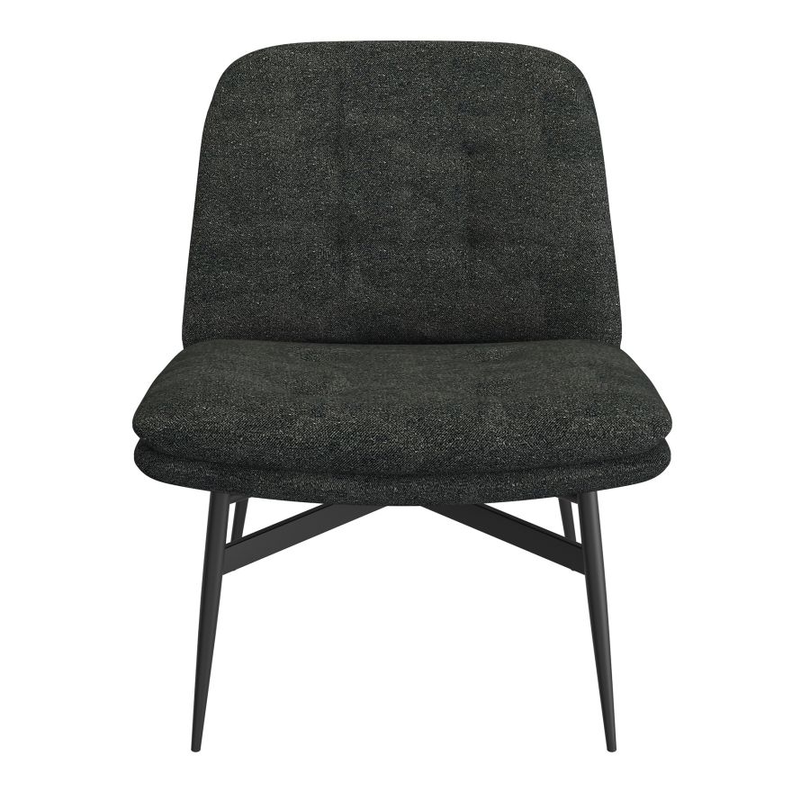 Caleb Accent Chair in Charcoal Fabric and Black 403-091 (OPEN BOX)
