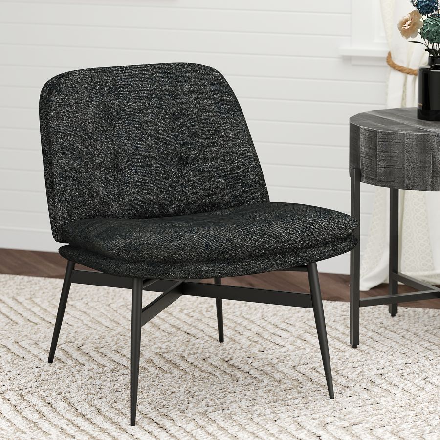 Caleb Accent Chair in Charcoal Fabric and Black 403-091 (OPEN BOX)