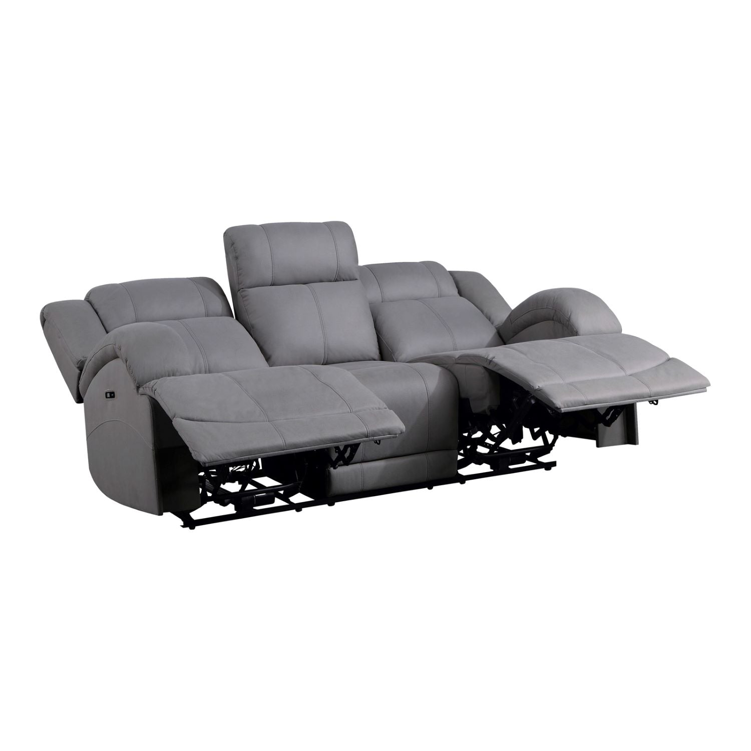 Camryn II Grey Soft Polished Microfiber Fabric Power Recliner Set 99207