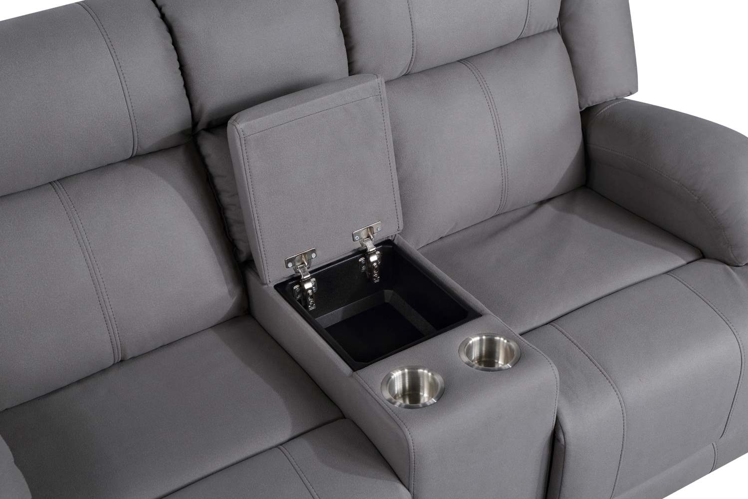 Camryn II Grey Soft Polished Microfiber Fabric Power Recliner Set 99207