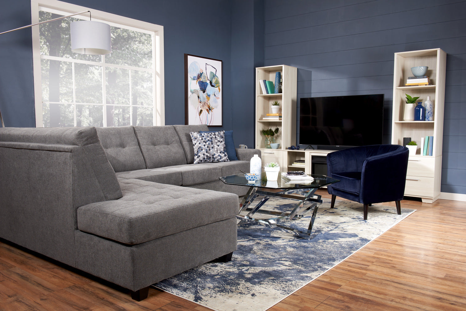 Canadian Made Sectional Sofa Kirkland Charcoal 2060(Discontinued)