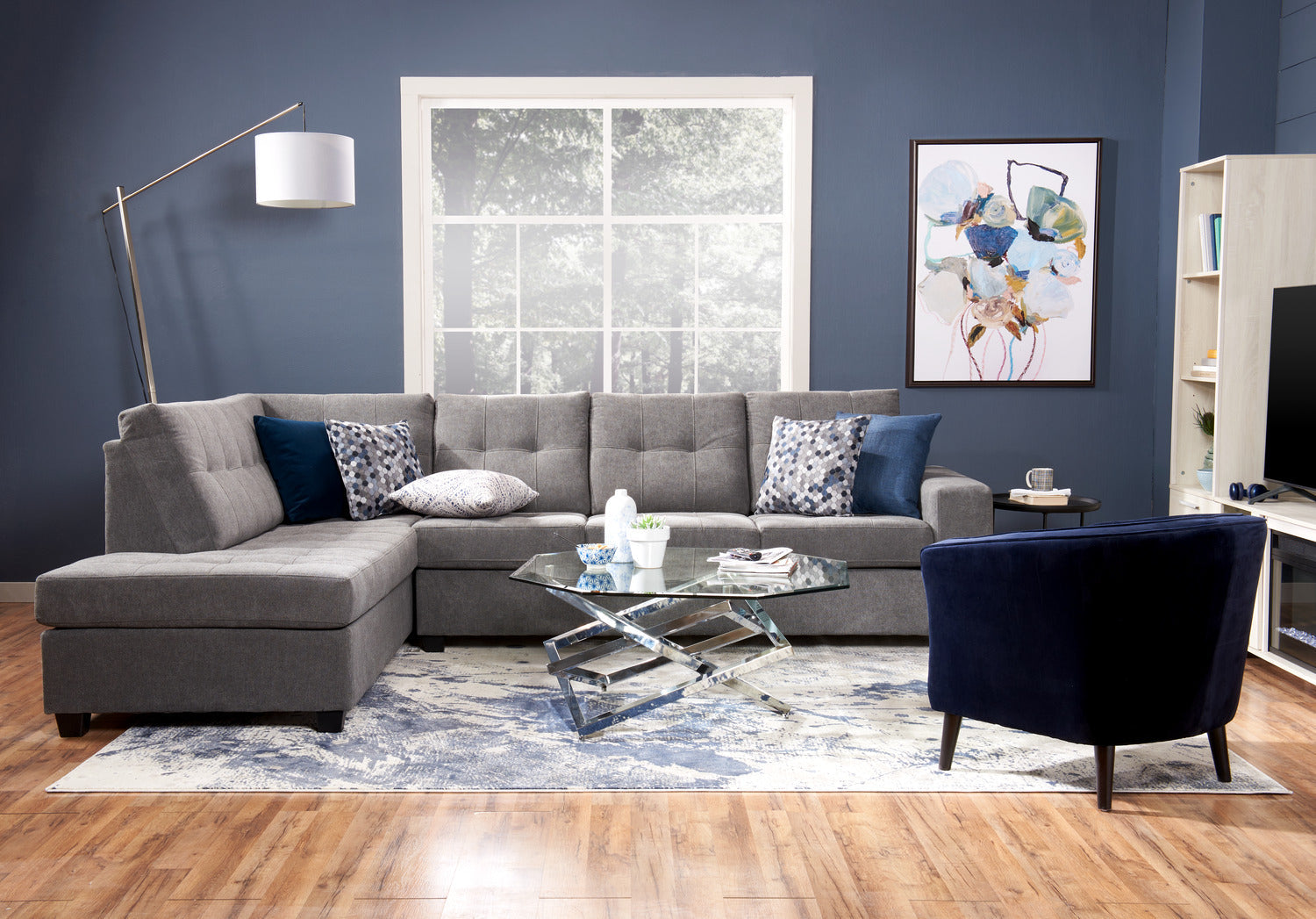 Canadian Made Sectional Sofa Kirkland Charcoal 2060(Discontinued)