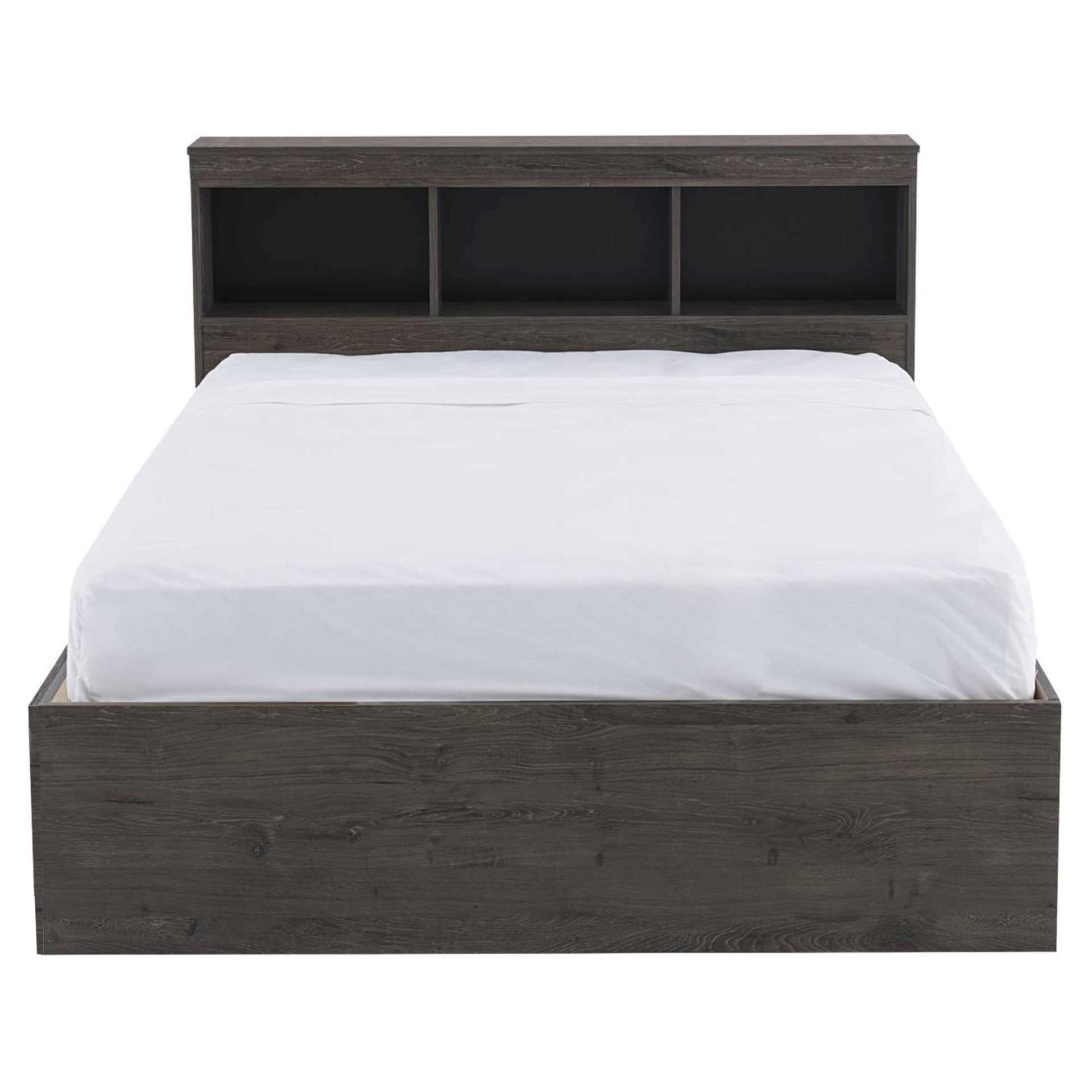 Canadian Made Platform Bed With Bookcase Headboard 1101